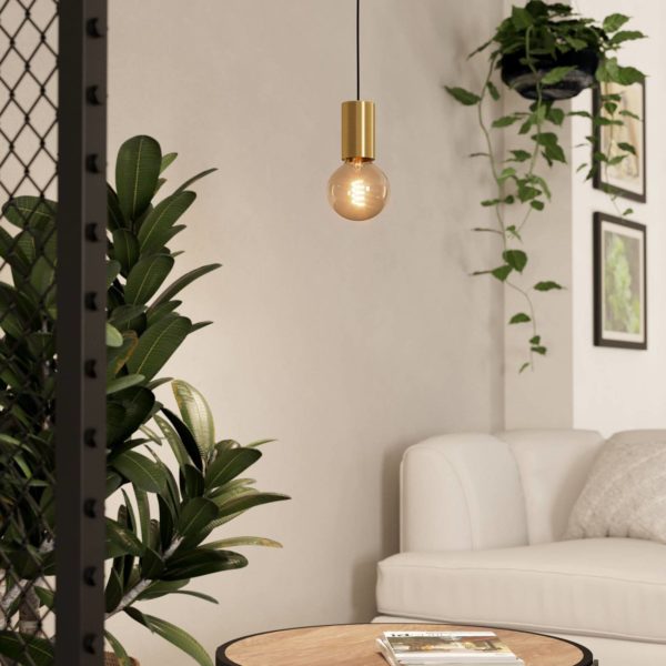 EGLO Suspension Pozueta 1, à 1 lampe, laiton EGLO