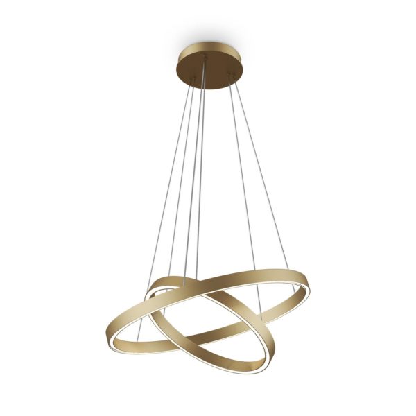 Maytoni Rim suspension 830 2 anneaux Ø 60 cm laiton Maytoni
