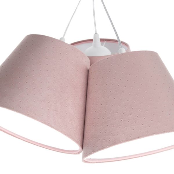 Euluna Suspension Rosabelle, cône, rose, à 3 lampes Euluna