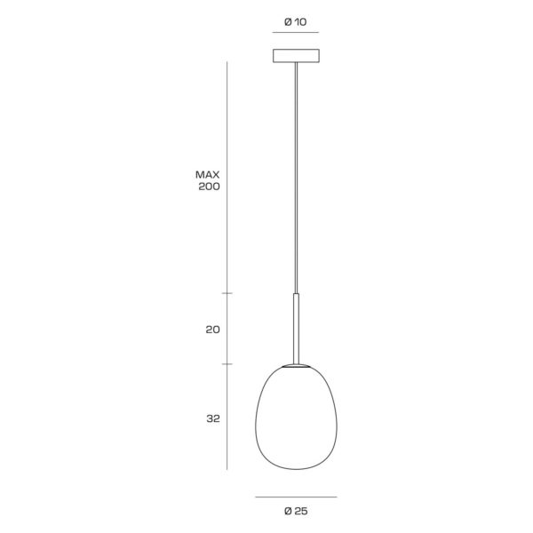 miloox by Sforzin Suspension Drop, verre opale, noire miloox by Sforzin