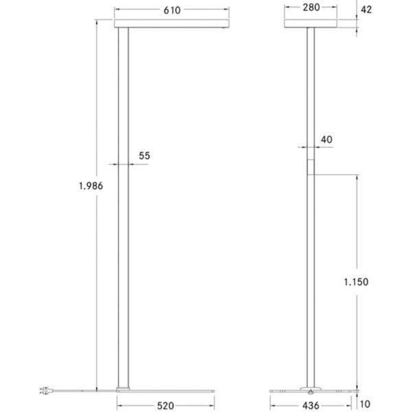 BRUMBERG Mikol lampadaire LED avec part indirecte BRUMBERG