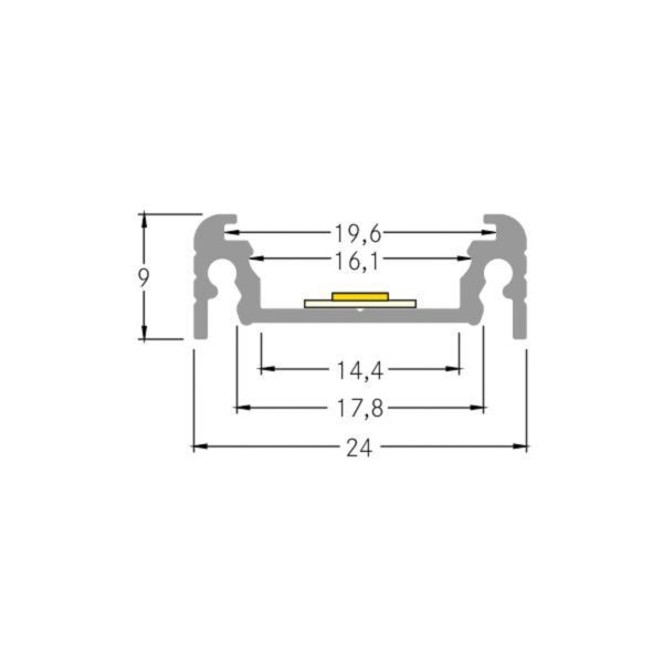 Profilé d’extension BRUMBERG hauteur 9 mm longueur 2 m alu BRUMBERG