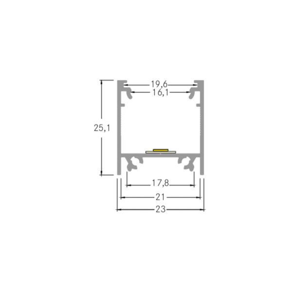 Profilé d’extension BRUMBERG hauteur 25 mm longueur 2 m alu BRUMBERG