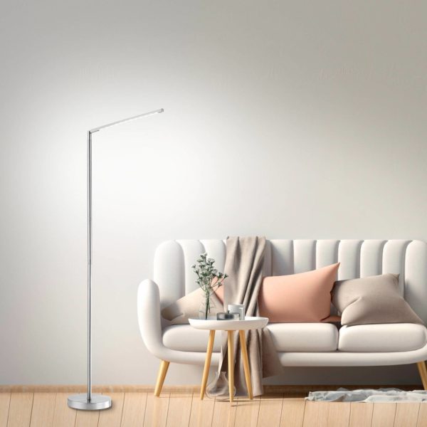 JUST LIGHT. Lampadaire LED Dawda avec variateur, acier JUST LIGHT.