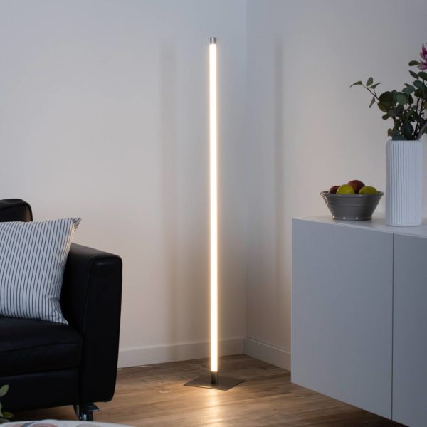 JUST LIGHT. Lampadaire LED Bella, droit, pied angulaire, acier JUST LIGHT.