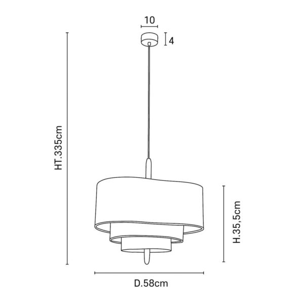 MARKET SET Pebble Lampe à suspension textile crème Ø 58 cm MARKET SET
