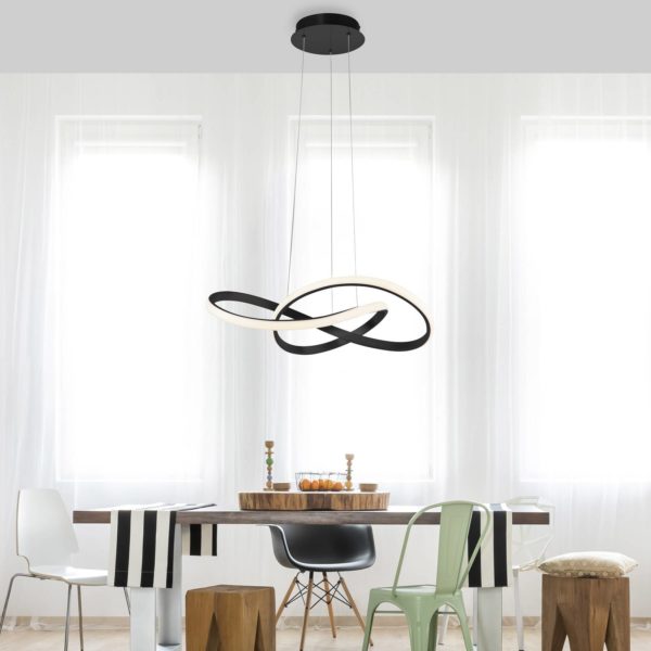 JUST LIGHT. Suspension LED Maria, 3-step-dim, noire JUST LIGHT.