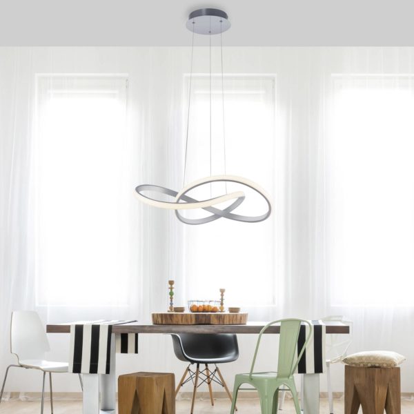 JUST LIGHT. Suspension LED Maria, 3-step-dim, aluminium JUST LIGHT.