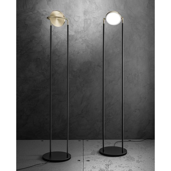 Sil-Lux Lampadaire LED Giotto abat-jour inclinable, doré Sil-Lux
