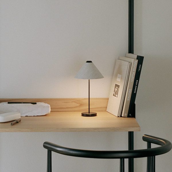 New Works Brolly lampe à poser batterie IP44 blanc New Works