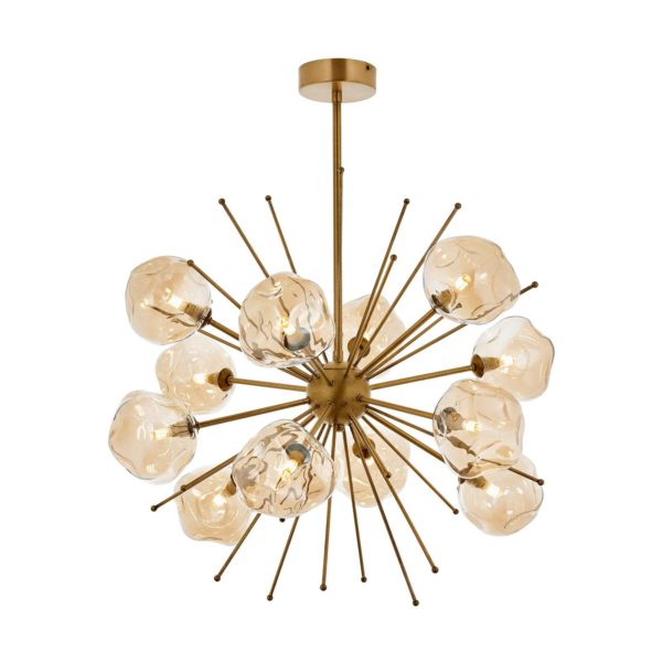 Avonni Suspension AV-1777-13E, 13 verres, doré ancien Avonni