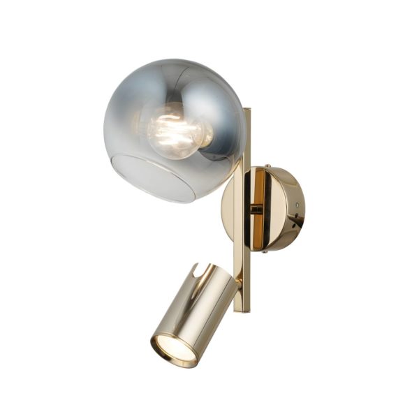 Lucea Applique Zerde 1+1, dorée, à 2 lampes Lucea