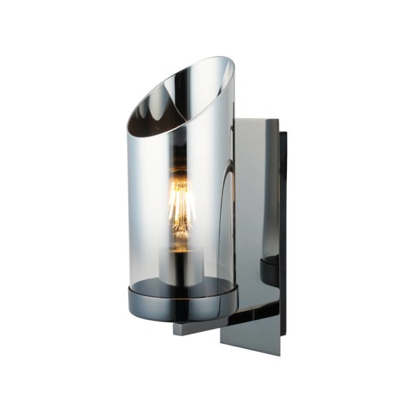 Lucea Applique Padrela, noire-chromée, à 1 lampe Lucea