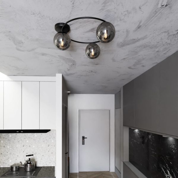 Euluna Plafonnier Ascella, à 3 lampes, noir/graphite Euluna
