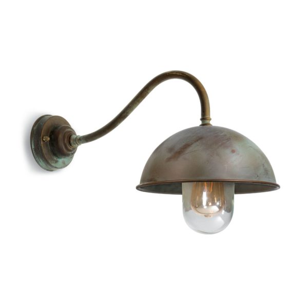 Moretti Luce Applique murale Circle 3238 arquée, laiton ancien Moretti Luce