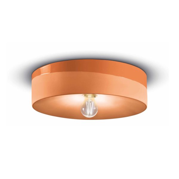 Ferroluce Plafonnier PI, brillant/mat, Ø 40 cm orange Ferroluce