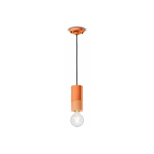 Ferroluce Suspension PI, cylindrique, Ø 8 cm orange Ferroluce