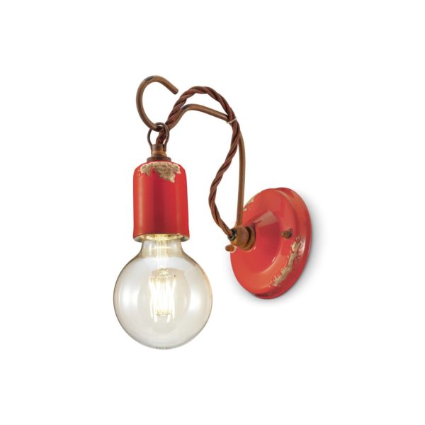 Ferroluce Applique murale C665 de style vintage, rouge Ferroluce