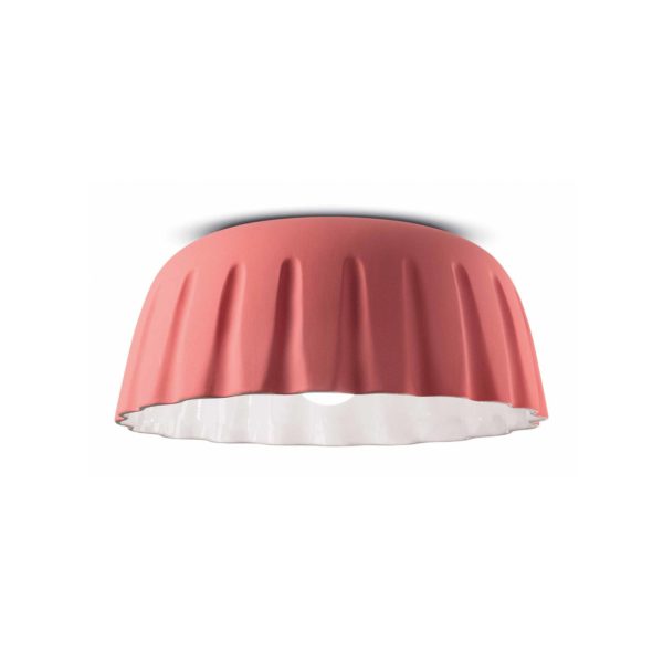 Ferroluce Plafonnier Madame Gres Céramique hauteur 17 cm, rose Ferroluce