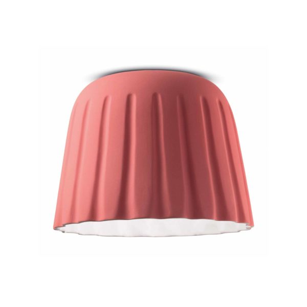 Ferroluce Plafonnier Madame Gres Céramique hauteur 29 cm, rose Ferroluce