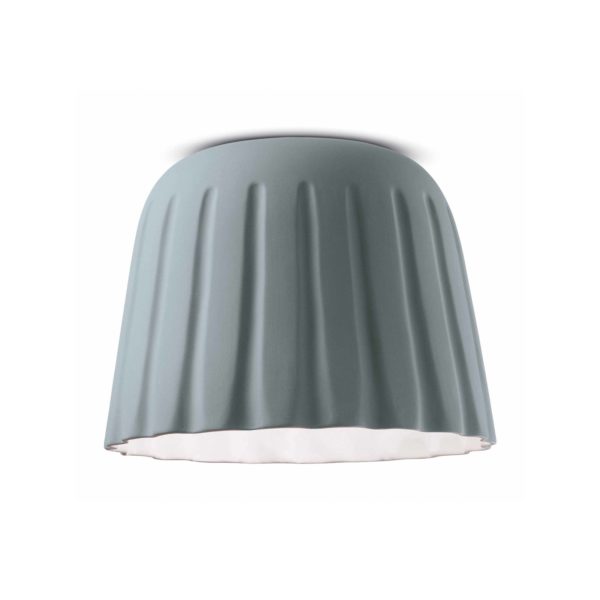 Ferroluce Plafonnier Madame Gres Céramique hauteur 29 cm, gris Ferroluce