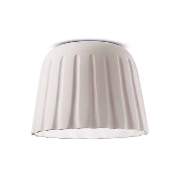 Ferroluce Plafonnier Madame Gres Céramique hauteur 29 cm, blanc Ferroluce
