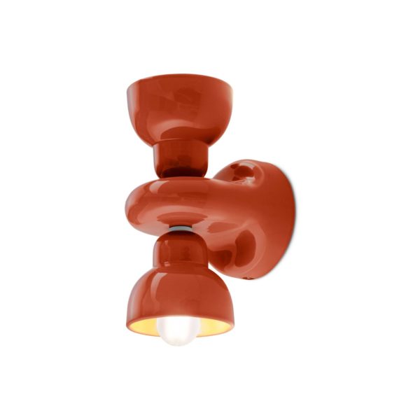 Ferroluce Applique murale Berimbau, orange, à 2 lampes Ferroluce
