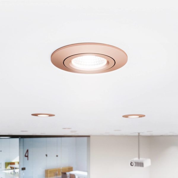 Sigor LED Spot à encastrer au plafond Diled, Ø 8,5 cm, 6 W, 3.000 K, rosé Sigor