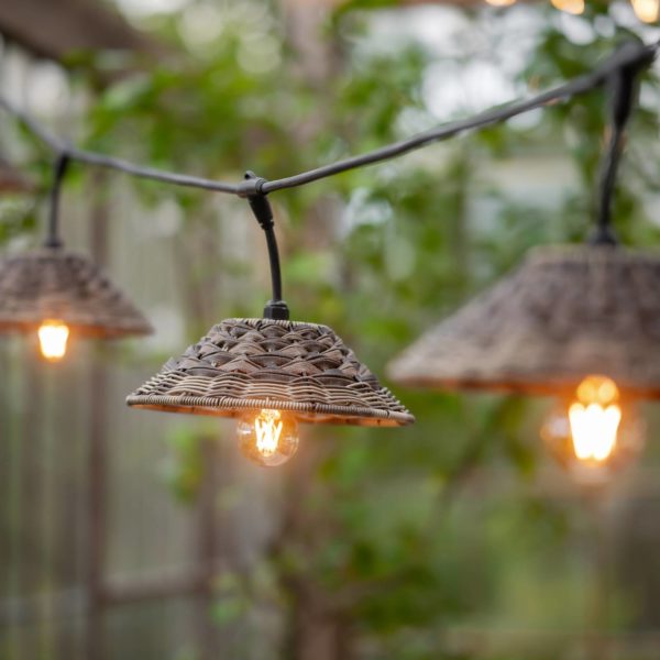 PR Home Guirlande lumineuse d’extérieur Lisen, aspect rotin, à 5 lampes PR Home