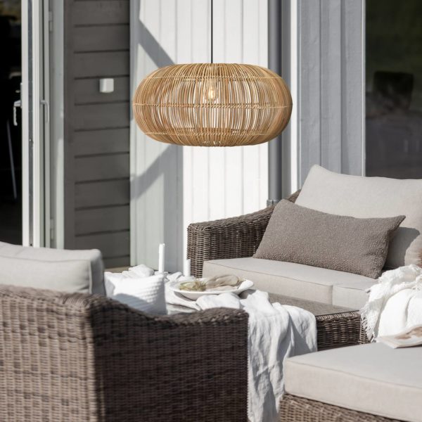 PR Home Suspension d’extérieur Zuri, rotin, Ø 61 cm, connecteur PR Home