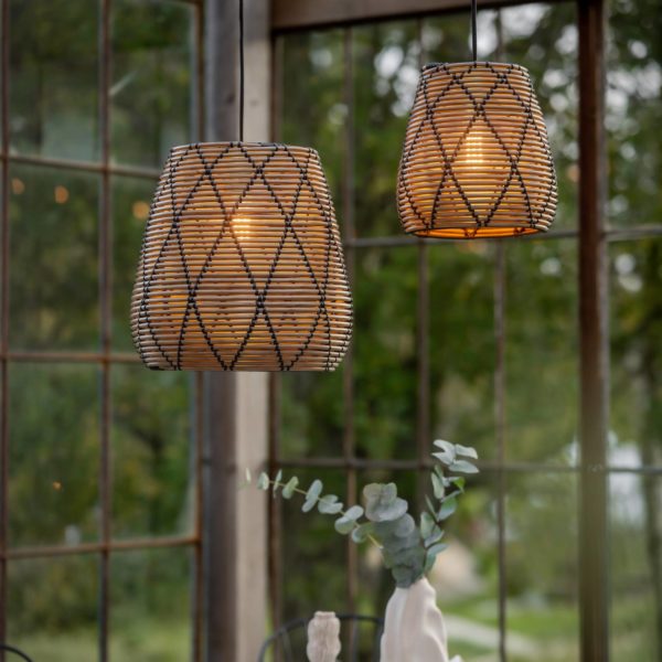 PR Home Suspension d’extérieur Lollo, aspect rotin naturel, Ø 38 cm PR Home