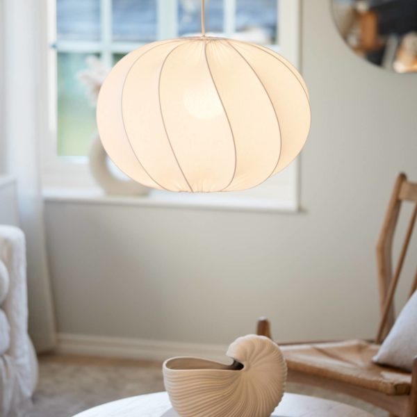 PR Home Suspension Olivia, abat-jour textile, blanc, Ø 50 cm PR Home