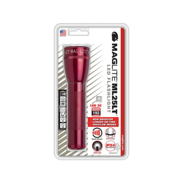 Lampe de poche LED Maglite ML25LT, 2-Cell C, rouge Maglite