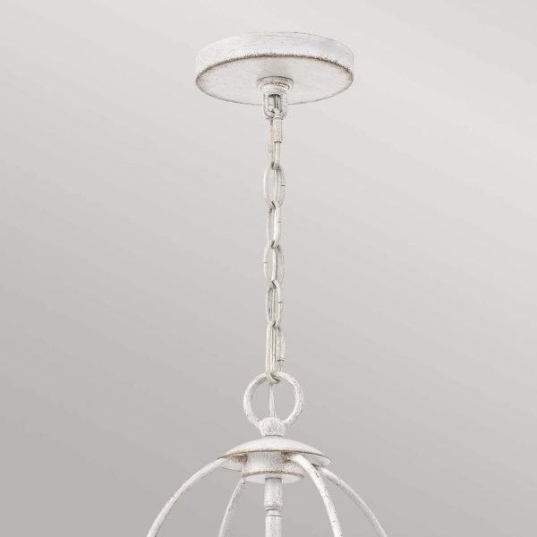 QUOIZEL Suspension Bradbury, à quatre lampes, blanc QUOIZEL