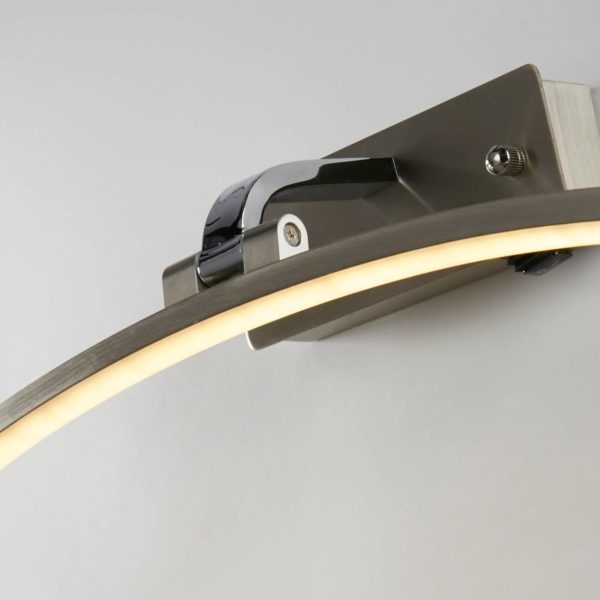 Searchlight Applique murale LED Santorini, largeur 40 cm, chromée, inclinable Searchlight