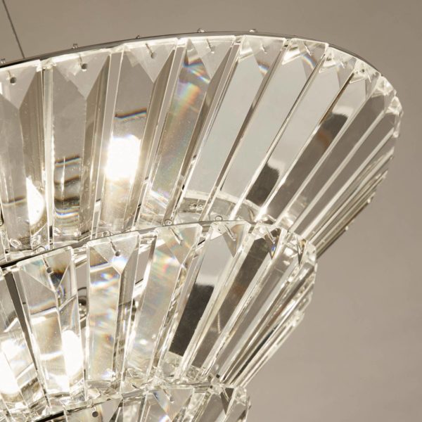 Searchlight Suspension Savannah, à 8 lampes, verre cristal Searchlight