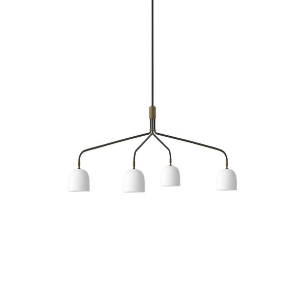 GUBI Lustre Howard à 4 lampes 134×103 cm blanc/gunmetal GUBI