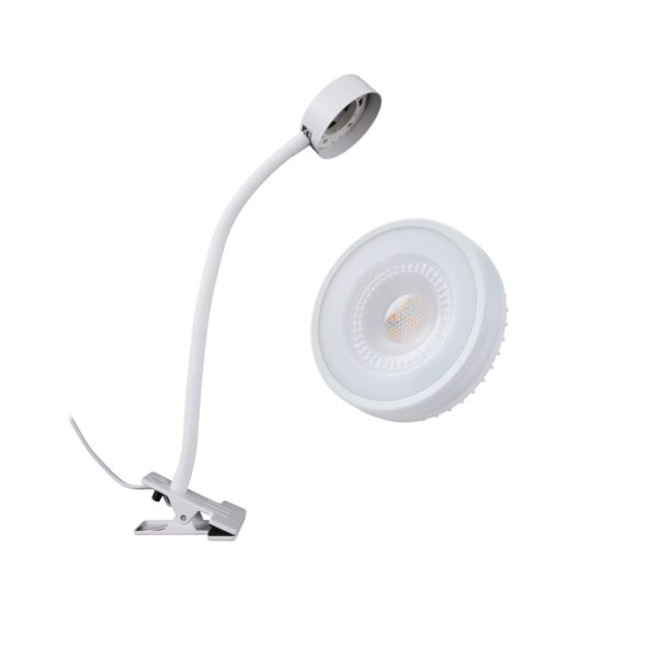 Lindby Lampe à pince Jyla, blanc, GX53, 2700K, bras flexible LINDBY