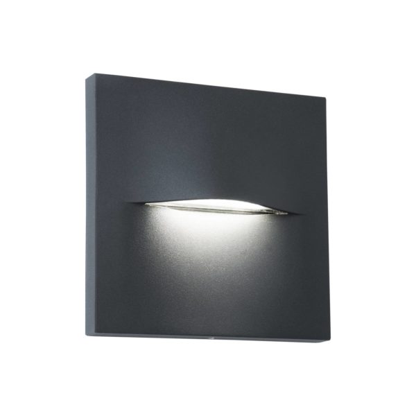 Viokef Applique d’extérieur LED Vita, gris foncé, 14 x 14 cm Viokef