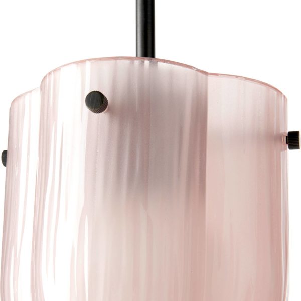 GUBI Suspension Seine, laiton antique, verre rose corail GUBI