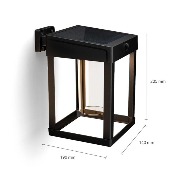 Philips Applique murale LED Camill noir/clair, 14 x 14 cm Philips