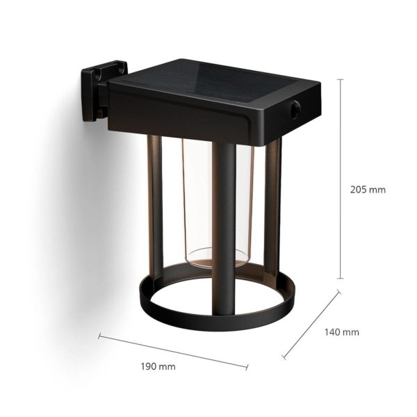 Philips Applique murale LED Camill, noir/clair, Ø 14 cm Philips
