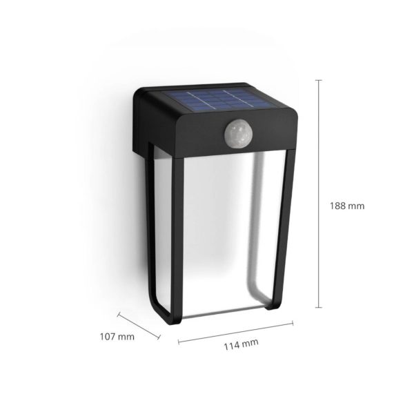 Philips Applique murale LED Shroud, noir/clair, capteur Philips