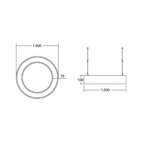 BRUMBERG Biro Circle anneau direct on/off 100cm argent 3000 K BRUMBERG