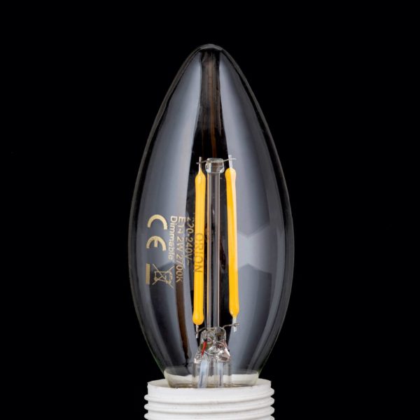 Orion Ampoule LED filament E14 C35 claire 2W 827 180lm dimmable Orion