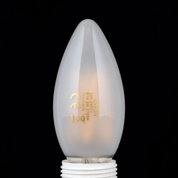 Orion Ampoule LED E14 C35, mate, 2W, 2.700 K, 180 lm, intensité variable Orion