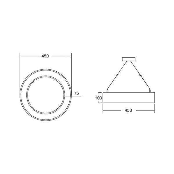 BRUMBERG Biro Circle Ring10 direct CA Ø 45 cm argent 3000 K BRUMBERG