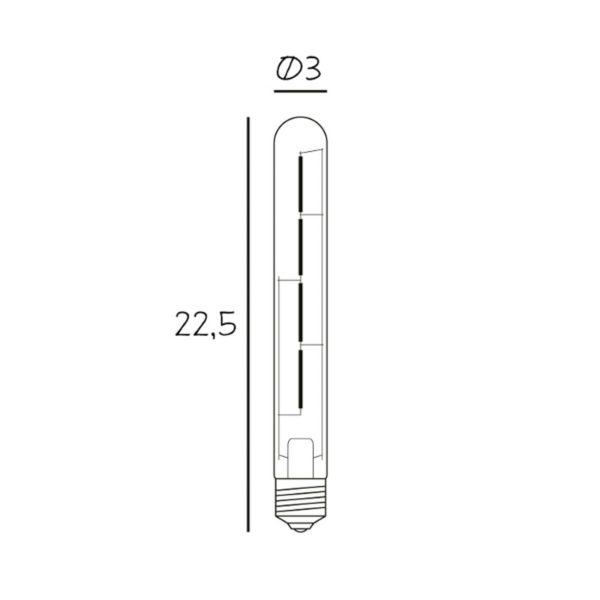 DESIGN BY US Ampoule tubulaire LED 225, E27, 3,5 W, 2.200 K, intensité variable DESIGN BY US