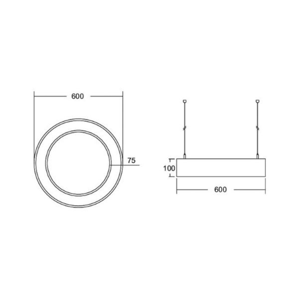 BRUMBERG Biro Circle Ring10 direct Ø 60 cm DALI argent 830 BRUMBERG