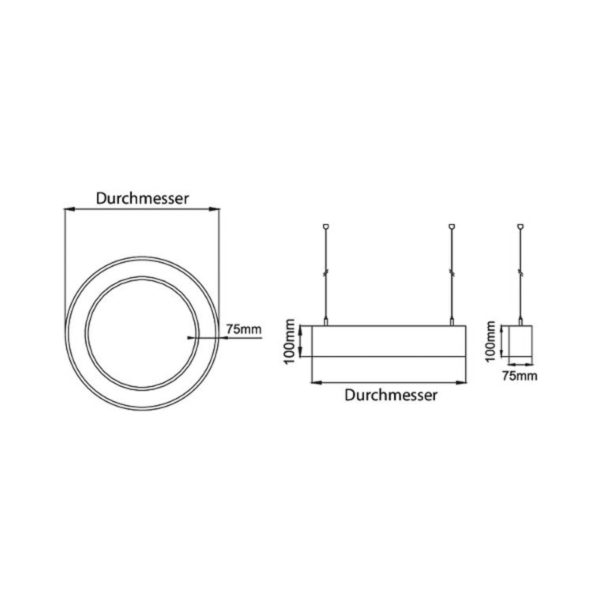BRUMBERG Biro Circle Ring10 direct 60 cm on/off argent 3000K BRUMBERG